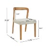 Christopher Knight Home Set of 2 Ashton Contemporary Rubberwood Upholstered Dining Chairs with Curved Open Back Natural - 3 of 4