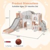 Costway All in 1 Toddle Slide Playset Freestanding Kids Slide with Tunnel, Basketball Hoop Pink+Gray/Yellow+Green/Gray+White - 3 of 4