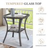Outdoor Swivel Rocker Patio Chairs of 2 with 6 Inch Thick Cushions and Side Table, Swivel Outdoor Chairs 3PCS High Back Wicker Patio Furniture Set - 4 of 4