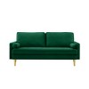 NicBex Modern Velvet Loveseat Sofa Couch with Cylindrical Pillows & Gold Legs,2-Seat Lounge Sofa for Living Room,Apartment - 2 of 4