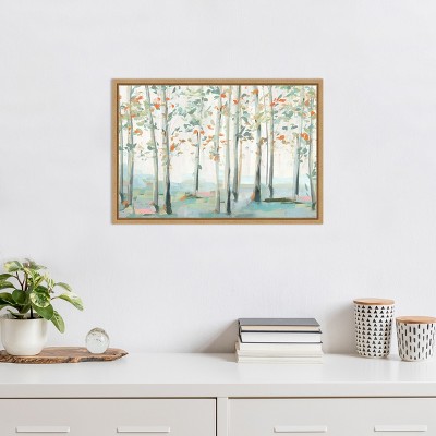 Emerald Forest Autumn Leaves Canvas Landscape Print