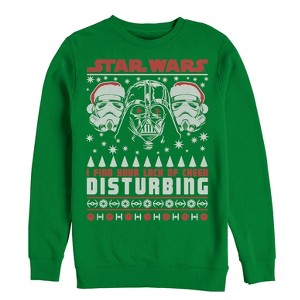Men's Star Wars Ugly Christmas Lack Of Cheer Disturbing Sweatshirt - 1 of 3