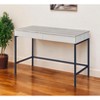 HomeRoots 42" Natural and Black Writing Desk With Two Drawers - 2 of 4