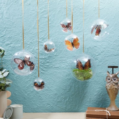 Clear Plastic Fillable DIY Ornaments Set, 3.15 in, 24 Pack