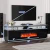 Modern Fireplace TV Stand with Dual Control, 12 Flame Colors, Ember Bed, Ample Storage, Cable Management – 70" Media Console for Living Room， Black - 2 of 4