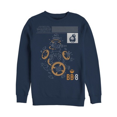 Star Wars The Last Jedi Men s Bb 8 Deconstruct Sweatshirt Blue