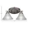 Toltec Lighting Zilo 2 - Light Vanity in  Graphite with 7" Frosted Crystal Shade - 2 of 2