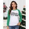 Merry Christmas Sweatshirts For Women Gnomes Funny Sweatshirt Cute Long Sleeve Xmas Holiday Tree Graphic Pullover Top - 2 of 4
