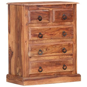 vidaXL Drawer Cabinet 23.6"x13.8"x29.5" Solid Sheesham Wood - 1 of 4