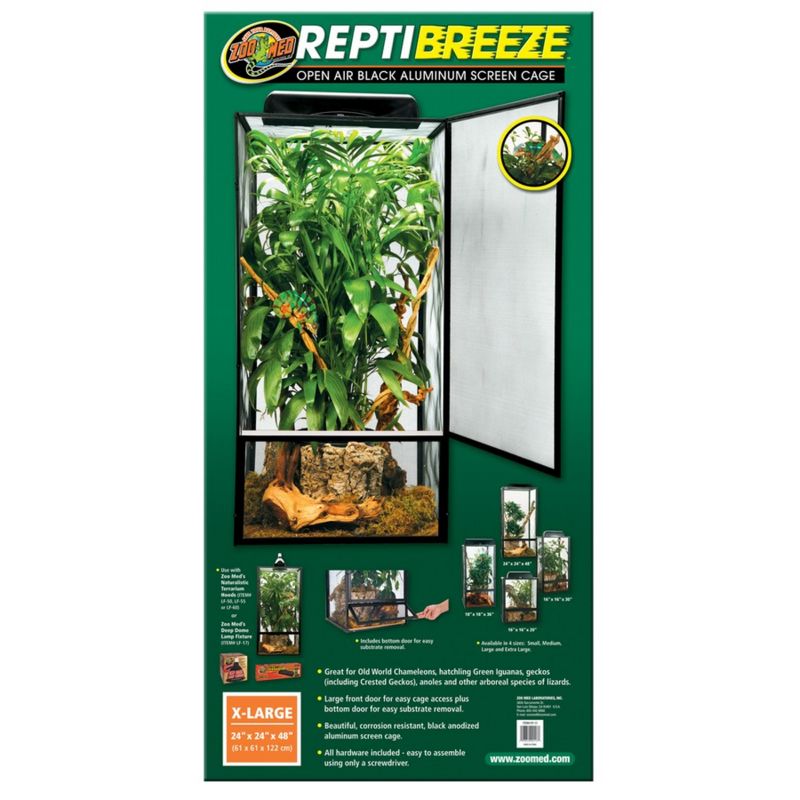 Zoo Med Reptibreeze Open Air Aluminum Screen Black Cage - Small - DS, 3 of 4