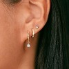 3 Pairs Small Gold Hoop Earring, 14K Gold Plated Earring Stacks Butterfly Heart Star Moon Bow Four Leaf Rhombus Round CZ Pearl - 2 of 4