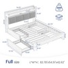 Greenstell Bed Frame with LED Lights & Charging Station, Upholstered Headboard with 4 Storage Drawers - 4 of 4