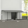 10' x 20' Wall-Mounted Outdoor Pergola Canopy, Metal Patio Canopy with Drainage Holes for Backyard, Garden - 3 of 4