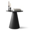 Dwen Small Round End Table,24 Round End Table with Pedestal Base,Black Circle Side Table-Maison Boucle - 4 of 4