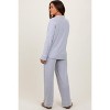 Pinkblush Heather Grey Button Down Top Wide Leg Pant Maternity Pajama Set - 4 of 4
