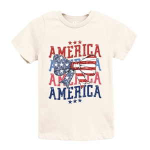 The Juniper Shop America Wave Stacked Coquette Youth Short Sleeve Tee - 1 of 4