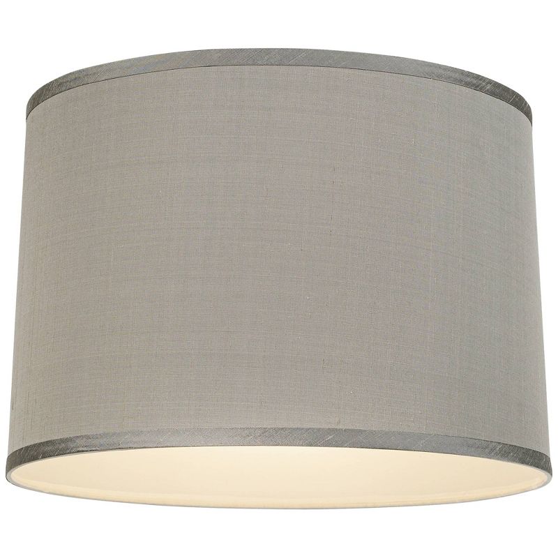 Springcrest Platinum Gray Dupioni Medium Lamp Shade 15" Top x 16" Bottom x 11" High (Spider) Replacement with Harp and Finial, 6 of 10