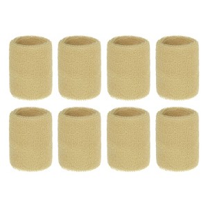 Unique Bargains Sweat Absorbent Elastic Tennis Badminton Basketball Wrist Sweatbands 8 Pcs - 1 of 4