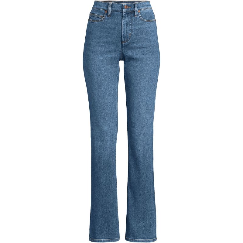 Lands' End Women's Recover High Rise Bootcut Blue Jeans, 3 of 6