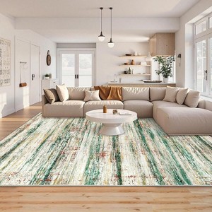 Acekool Washable Area Rug, Modern Non Slip Low Pile Soft Accent Carpet for Living Room Bedroom Dining, Stain-Resistant - 1 of 4