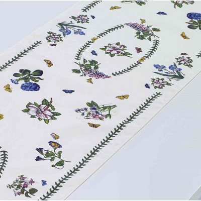 Botanic Garden Ivory Floral Cotton Polyester Table Runner