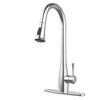 Kitchen Faucets with Pull Down Sprayer, Single Handle Faucet for Kitchen Sink, Modern High Arc Kitchen Faucet with Sprayer, Chrome - 3 of 4