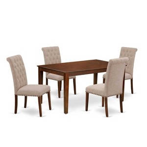HomeStock 5-Pc Mahogany Finish Solid Wood Top - Rectangular Dining Room Set - Seats 4 - 1 of 4