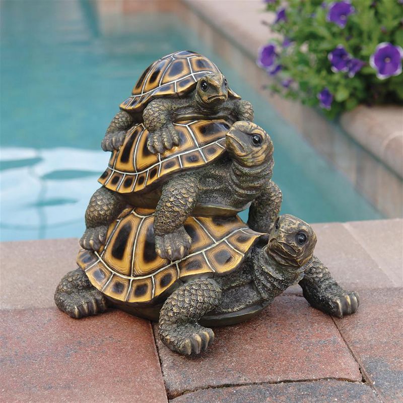 Design Toscano Three's A Crowd Stacked Turtle Statue, 2 of 5