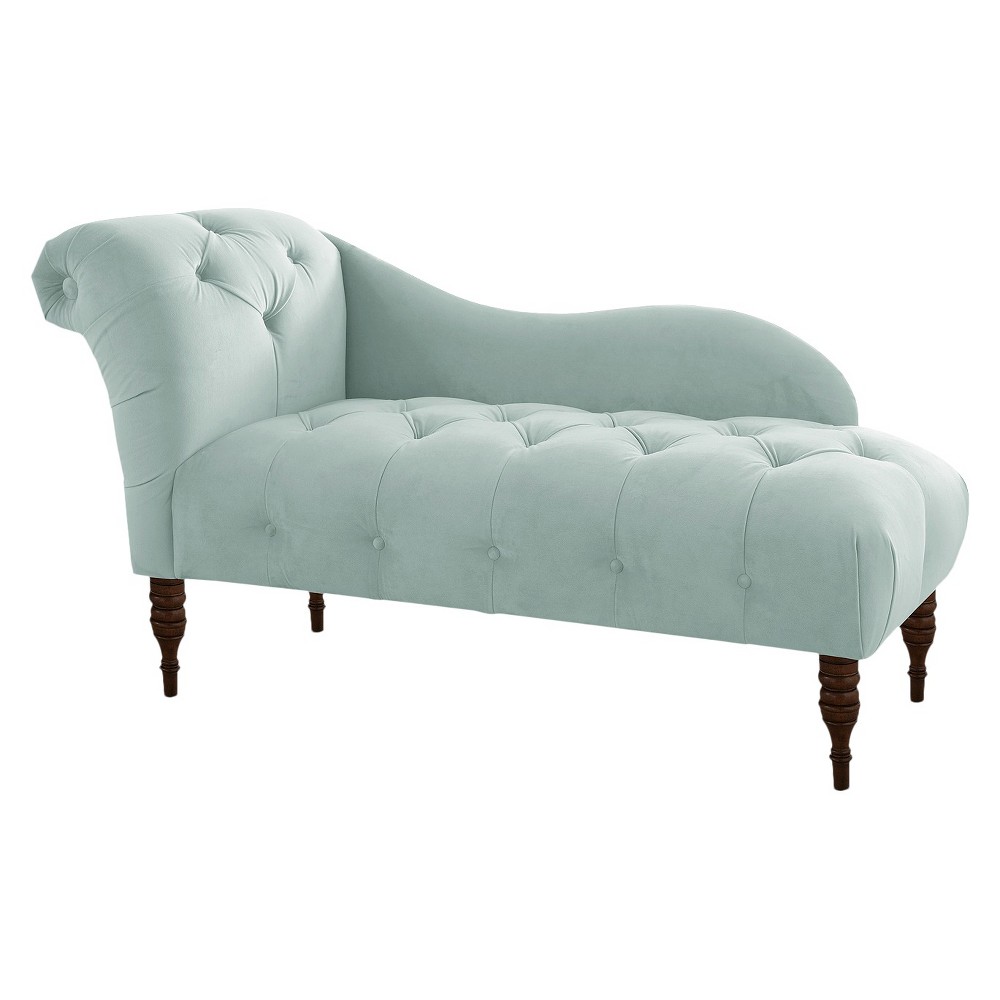 Photos - Chair Skyline Furniture Fabiola Tufted Chaise Velvet Pool