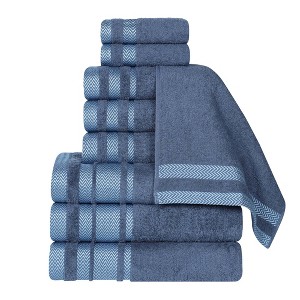 Cotton Medium Weight 9 Piece Bathroom Towel Set by Blue Nile Mills - 1 of 4