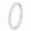 Black Bow Jewelry 2.25mm Stackable Sterling Silver Semi Rounded Band - 3 of 4