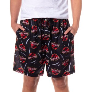 Jurassic Park Pajamas Men's Allover Claw Tear Logo Design Sleep Shorts - 1 of 4