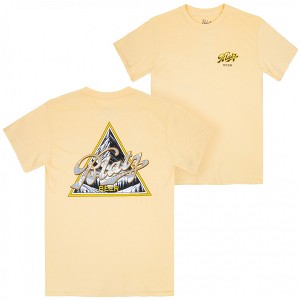 Mens Blatz Triangle Mountain Logo Beige Front and Back Print T-Shirt - 1 of 4