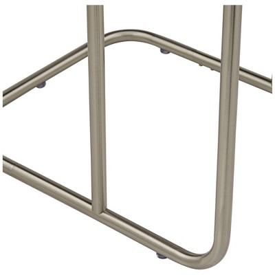 Modern Dark Oak and Brushed Nickel Rectangular Side Table