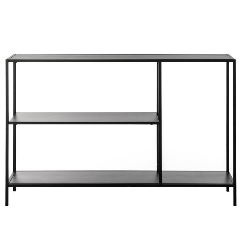 Fabulaxe Modern Display Metal Console Table with Open Shelfs, for Dining, Entryway and Hallway, Black, 2 of 9