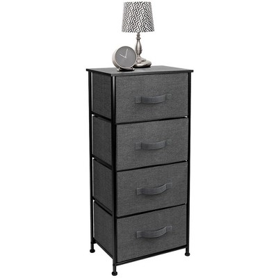 Sorbus 4-Drawer Black Fabric Storage Chest with Steel Frame
