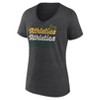 MLB Oakland Athletics Women's Gray Short Sleeve V-Neck T-Shirt - 2 of 3
