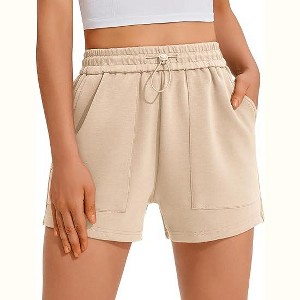 Pinspark Sweat Shorts for Women Casual Summer Athletic Short Elastic Waist Comfy Lounge Shorts Cute Bottoms with Pockets - 1 of 4