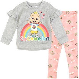 CoComelon JJ Baby Girls Pullover Fleece Sweatshirt and Pants Set Infant to Toddler - 1 of 4