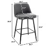 QingMoon Counter Height Swivel Bar Stools Set of 2, 360° Swivel Upholstered Barstools, Equipped with Backrest and Metal Legs, for Living room,Kitchen - 3 of 4