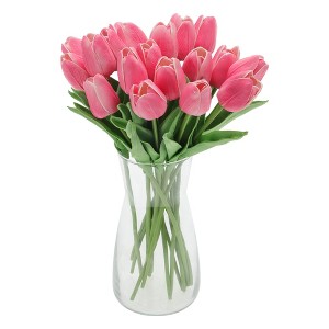 Unique Bargains Christmas 20 Pcs Artificial Flowers Fake Tulips for Wedding Rooms Home Hotel Party Decoration Rose Red - 1 of 4