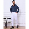 INSPIRE CHIC Men's Point Collar Button Long Sleeve Solid Color Business Dress Shirt - 2 of 4
