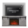 Aukfa Distressed Fireplace TV Stand for TVs up to 65-Inch, with Sliding Barn Doors, Cabinets & Storage Shelves - 2 of 4