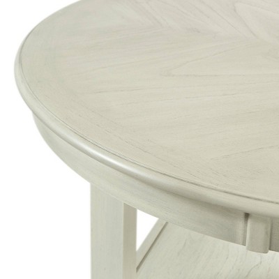 Bisque Gray 42" Transitional Round Wood Counter Height Dining Table