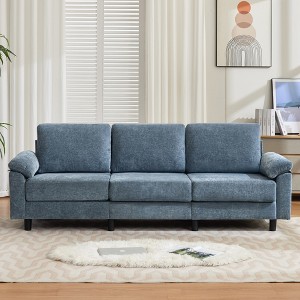 Beautyolove 90" Modern-Style Chenille Fabric Sectional Sofa - 1 of 4