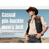 Men's Two-in-One Reversible Leather Belt, Brown Black Casual Everyday Classic Harness Buckle Belt - Wrangler - 2 of 4