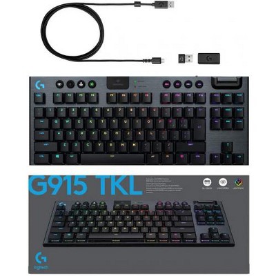 Logitech G915 TKL Tenkeyless Lightspeed Wireless RGB Mechanical Gaming Keyboard - Wireless Connectivity - Bluetooth/Wi-Fi - English (US)