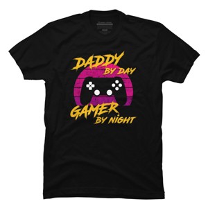 Men's Design By Humans Daddy By Day Gamer By Night By thriftjd T-Shirt - 1 of 2