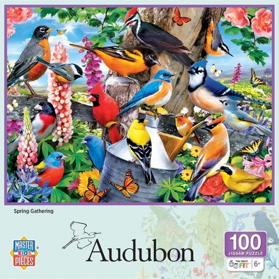 MasterPieces 100 Piece Jigsaw Puzzle for Kids - Audubon Spring Gathering