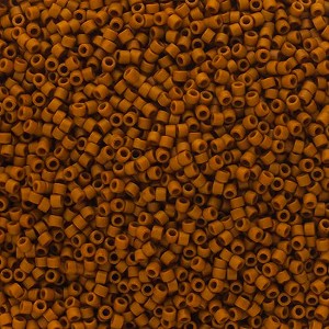 John Bead Miyuki Delica Bead 11/0 Frosted Glazed Brown Cinnamon Matte (DB2286) 5.2gms Vial - 1 of 2